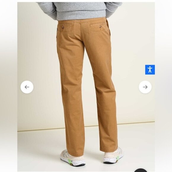 Toad & Co Men’s Mission Ridge Pant In TABAC VINTAGE WASH Sz 32X34 Organic Cotton - Picture 2 of 14
